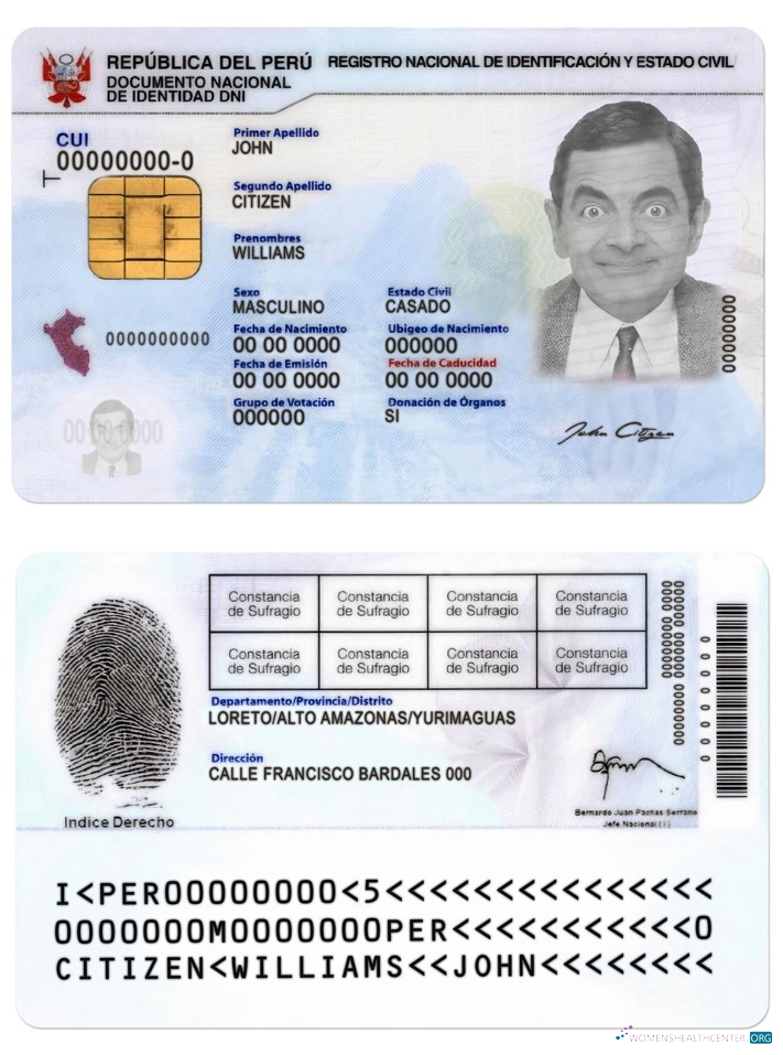 Download Peru ID Photoshop template